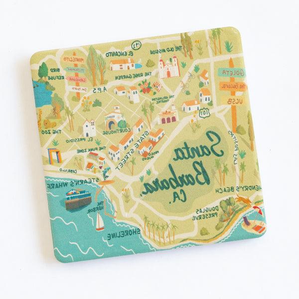 Carly's Map Santa Barbara Coaster